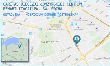 OSTROŁĘKA - HOSPICJUM DOMOWE - CARITAS DIECEZJI ŁOMŻYŃSKIEJ CENTRUM REHABILITACJI PW. ŚW. ROCHA - GOWOROWSKA 49,  OSTROŁĘKA
