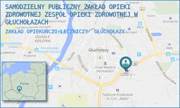 ZAKŁAD OPIEKUŃCZO-LECZNICZY - SAMODZIELNY PUBLICZNY ZAKŁAD OPIEKI ZDROWOTNEJ ZESPÓŁ OPIEKI ZDROWOTNEJ W GŁUCHOŁAZACH - UL. CURIE-SKŁODOWSKIEJ 16,  GŁUCHOŁAZY