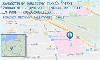PORADNIA MEDYCYNY PALIATYWNEJ - SAMODZIELNY PUBLICZNY ZAKŁAD OPIEKI ZDROWOTNEJ - OPOLSKIE CENTRUM ONKOLOGII IM.PROF.T.KOSZAROWSKIEGO - UL. KATOWICKA 66A,  OPOLE