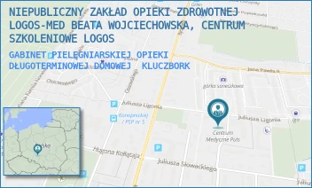 GABINET PIELĘGNIARSKIEJ OPIEKI DŁUGOTERMINOWEJ DOMOWEJ - NIEPUBLICZNY ZAKŁAD OPIEKI ZDROWOTNEJ LOGOS-MED BEATA WOJCIECHOWSKA, CENTRUM SZKOLENIOWE LOGOS - UL. LIGONIA 14F,  KLUCZBORK