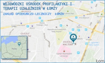 ZAKŁAD OPIEKUŃCZO-LECZNICZY - WOJEWÓDZKI OŚRODEK PROFILAKTYKI I TERAPII UZALEŻNIEŃ W ŁOMŻY - MARII SKŁODOWSKIEJ CURIE 1,  ŁOMŻA