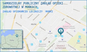 ZAKŁAD OPIEKUŃCZO LECZNICZY - SAMODZIELNY PUBLICZNY ZAKŁAD OPIEKI ZDROWOTNEJ W MOŃKACH - ALEJA NIEPODLEGŁOŚCI 9,  MOŃKI
