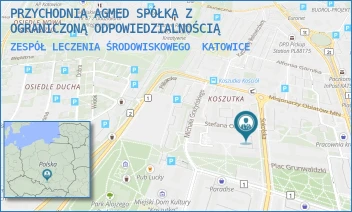 ZESPÓŁ LECZENIA ŚRODOWISKOWEGO - PRZYCHODNIA AGMED SPÓŁKA Z OGRANICZONĄ ODPOWIEDZIALNOŚCIĄ - UL. XAWEREGO DUNIKOWSKIEGO 12-14-16,  KATOWICE