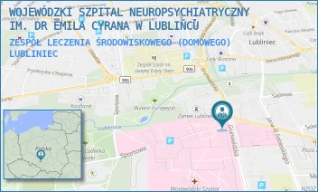 ZESPÓŁ LECZENIA ŚRODOWISKOWEGO (DOMOWEGO) - WOJEWÓDZKI SZPITAL NEUROPSYCHIATRYCZNY IM. DR EMILA CYRANA W LUBLIŃCU - UL. GRUNWALDZKA 48,  LUBLINIEC