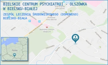 ZESPÓŁ LECZENIA ŚRODOWISKOWEGO (DOMOWEGO) - BIELSKIE CENTRUM PSYCHIATRII - OLSZÓWKA W BIELSKU-BIAŁEJ - UL. OLSZÓWKA 102,  BIELSKO-BIAŁA