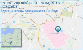 ZESPÓŁ LECZENIA ŚRODOWISKOWEGO - ZESPÓŁ ZAKŁADÓW OPIEKI ZDROWOTNEJ W CIESZYNIE - UL. BIELSKA 4,  CIESZYN