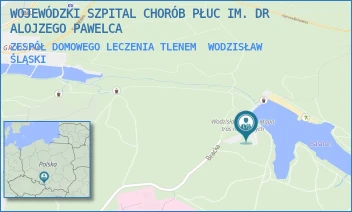 ZESPÓŁ DOMOWEGO LECZENIA TLENEM - WOJEWÓDZKI SZPITAL CHORÓB PŁUC IM. DR ALOJZEGO PAWELCA - UL. BRACKA 13,  WODZISŁAW ŚLĄSKI