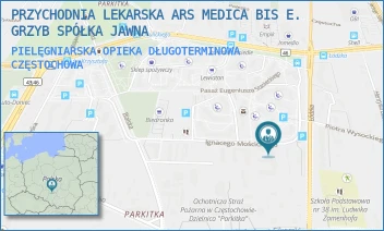 PIELĘGNIARSKA OPIEKA DŁUGOTERMINOWA - PRZYCHODNIA LEKARSKA ARS MEDICA BIS E. GRZYB SPÓŁKA JAWNA - UL. MOŚCICKIEGO 7,  CZĘSTOCHOWA