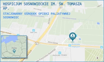 STACJONARNY OŚRODEK OPIEKI PALIATYWNEJ - HOSPICJUM SOSNOWIECKIE IM. ŚW. TOMASZA AP. - UL. MJR HENRYKA HUBALA-DOBRZAŃSKIEGO 131,  SOSNOWIEC