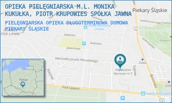 PIELĘGNIARSKA OPIEKA DŁUGOTERMINOWA DOMOWA - OPIEKA PIELĘGNIARSKA M.L. MONIKA KUKUŁKA, PIOTR KRUPOWIES SPÓŁKA JAWNA - UL. MARSZAŁKA JÓZEFA PIŁSUDSKIEGO 5,  PIEKARY ŚLĄSKIE