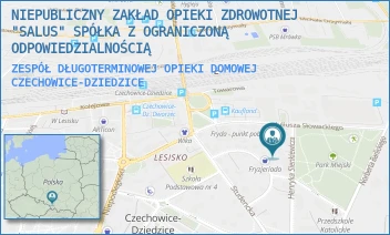 ZESPÓŁ DŁUGOTERMINOWEJ OPIEKI DOMOWEJ - NIEPUBLICZNY ZAKŁAD OPIEKI ZDROWOTNEJ "SALUS" SPÓŁKA Z OGRANICZONĄ ODPOWIEDZIALNOŚCIĄ - UL. HENRYKA SIENKIEWICZA 6,  CZECHOWICE-DZIEDZICE
