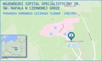 PORADNIA DOMOWEGO LECZENIA TLENEM - WOJEWÓDZKI SZPITAL SPECJALISTYCZNY IM. ŚW. RAFAŁA W CZERWONEJ GÓRZE - CZERWONA GÓRA 10,  CHĘCINY