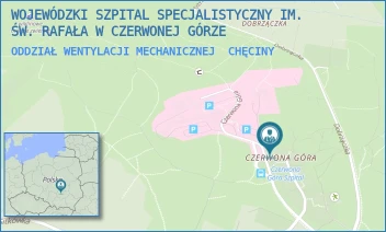 ODDZIAŁ WENTYLACJI MECHANICZNEJ - WOJEWÓDZKI SZPITAL SPECJALISTYCZNY IM. ŚW. RAFAŁA W CZERWONEJ GÓRZE - CZERWONA GÓRA 10,  CHĘCINY