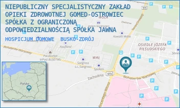 HOSPICJUM DOMOWE - NIEPUBLICZNY SPECJALISTYCZNY ZAKŁAD OPIEKI ZDROWOTNEJ GOMED-OSTROWIEC SPÓŁKA Z OGRANICZONĄ ODPOWIEDZIALNOŚCIĄ SPÓŁKA JAWNA - BOHATERÓW WARSZAWY 106,  BUSKO-ZDRÓJ