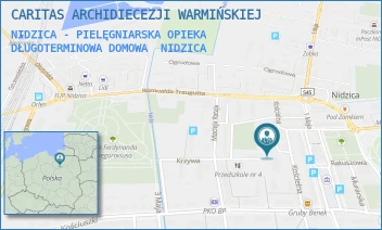 NIDZICA - PIELĘGNIARSKA OPIEKA DŁUGOTERMINOWA DOMOWA - CARITAS ARCHIDIECEZJI WARMIŃSKIEJ - MŁYNARSKA 12,  NIDZICA