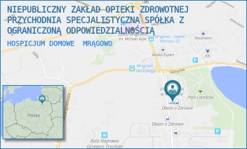 HOSPICJUM DOMOWE - NIEPUBLICZNY ZAKŁAD OPIEKI ZDROWOTNEJ PRZYCHODNIA SPECJALISTYCZNA SPÓŁKA Z OGRANICZONĄ ODPOWIEDZIALNOŚCIĄ - KRÓLEWIECKA 58,  MRĄGOWO