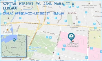 ZAKŁAD OPIEKUŃCZO-LECZNICZY - SZPITAL MIEJSKI ŚW. JANA PAWŁA II W ELBLĄGU - ŻEROMSKIEGO 22,  ELBLĄG