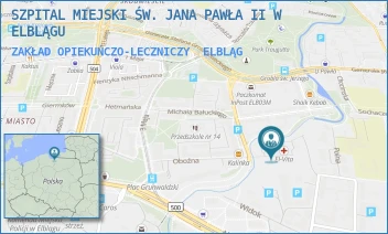 ZAKŁAD OPIEKUŃCZO-LECZNICZY - SZPITAL MIEJSKI ŚW. JANA PAWŁA II W ELBLĄGU - ZWIĄZKU JASZCZURCZEGO 22,  ELBLĄG