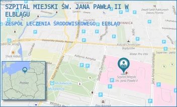 ZESPÓŁ LECZENIA ŚRODOWISKOWEGO - SZPITAL MIEJSKI ŚW. JANA PAWŁA II W ELBLĄGU - ŻEROMSKIEGO 22,  ELBLĄG