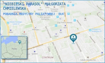 PORADNIA MEDYCYNY PALIATYWNEJ - "NIEBIESKI PARASOL" MAŁGORZATA CHMIELEWSKA - ORZESZKOWEJ 6,  EŁK