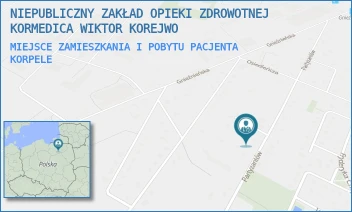 MIEJSCE ZAMIESZKANIA I POBYTU PACJENTA - NIEPUBLICZNY ZAKŁAD OPIEKI ZDROWOTNEJ KORMEDICA WIKTOR KOREJWO - 29D,  KORPELE
