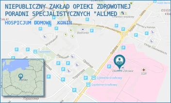 HOSPICJUM DOMOWE - NIEPUBLICZNY ZAKŁAD OPIEKI ZDROWOTNEJ PORADNI SPECJALISTYCZNYCH "ALLMED " - SZPITALNA 45,  KONIN