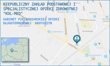 GABINET PIELĘGNIARSKIEJ OPIEKI DŁUGOTERMINOWEJ - NIEPUBLICZNY ZAKŁAD PODSTAWOWEJ I SPECJALISTYCZNEJ OPIEKI ZDROWOTNEJ "KOL-MED" - WOJCIECHOWSKIEGO 3,  KROTOSZYN