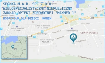 HOSPICJUM DLA DZIECI - SPÓŁKA M.A.R. SP. Z O.O. WIELOSPECJALISTYCZNY NIEPUBLICZNY ZAKŁAD OPIEKI ZDROWOTNEJ "MAXMED 1" - POŁUDNIOWA 3,  KONIN