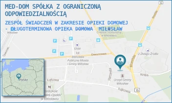 ZESPÓŁ ŚWIADCZEŃ W ZAKRESIE OPIEKI DOMOWEJ - DŁUGOTERMINOWA OPIEKA DOMOWA - MED-DOM SPÓŁKA Z OGRANICZONĄ ODPOWIEDZIALNOŚCIĄ - PAŁCZYŃSKA 1,  MIŁOSŁAW
