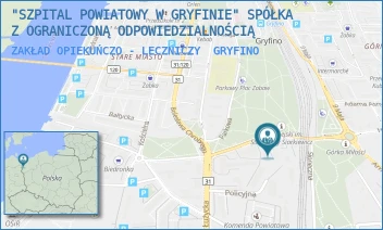 ZAKŁAD OPIEKUŃCZO - LECZNICZY - "SZPITAL POWIATOWY W GRYFINIE" SPÓŁKA Z OGRANICZONĄ ODPOWIEDZIALNOŚCIĄ - ARMII KRAJOWEJ 8,  GRYFINO