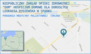 PORADNIA MEDYCYNY PALIATYWNEJ - NIEPUBLICZNY ZAKŁAD OPIEKI ZDROWOTNEJ "DOM" HOSPICJUM DOMOWE DLA DOROSŁYCH LEOKADIA RYDZEWSKA W SPADKU - ODRZAŃSKA 1C,  CHOJNA
