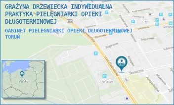 GABINET PIELEGNIARKI OPIEKI DŁUGOTERMINOWEJ - GRAŻYNA DRZEWIECKA INDYWIDUALNA PRAKTYKA PIELĘGNIARKI OPIEKI DŁUGOTERMINOWEJ - SZOSA CHEŁMIŃSKA 254/258,  TORUŃ