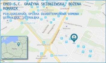 PIELĘGNIARSKA OPIEKA DŁUGOTERMINOWA DOMOWA - OSTROŁĘKA - EMED S.C. GRAŻYNA SKIBNIEWSKA, BOŻENA ROMANIK - BOHATERÓW WARSZAWY 31A/61,  OSTROŁĘKA